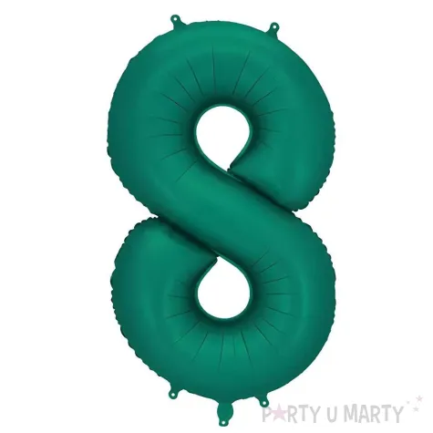 xx balon foliowy cyfra 8 86cm butelkowa zielen