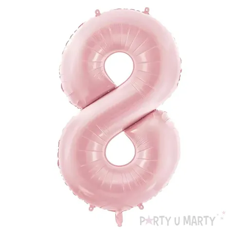 xx balon foliowy cyfra 8 86cm jasny rozowy