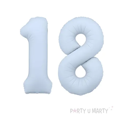 xx balon foliowy cyfra 8 86cm mglisty niebieski