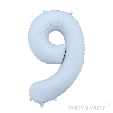 xx balon foliowy cyfra 9 86cm mglisty niebieski