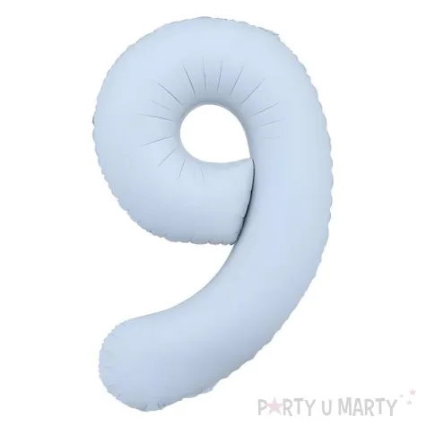 xx balon foliowy cyfra 9 86cm mglisty niebieski