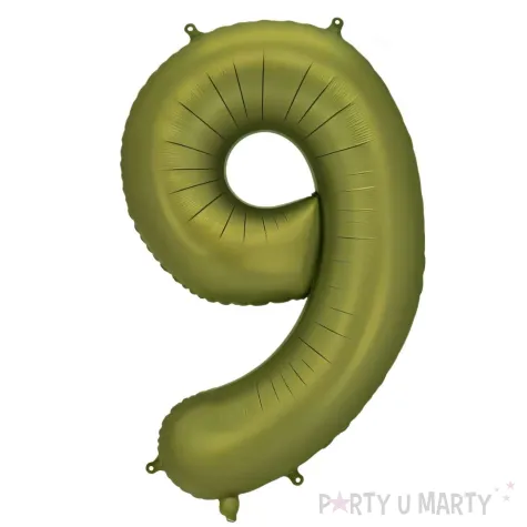 xx balon foliowy cyfra 9 86cm oliwkowy