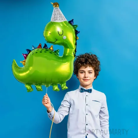 xx balon foliowy dinozaur w czapeczce 66x80 cm