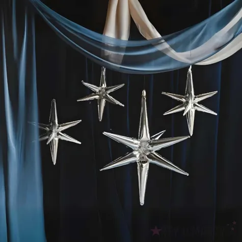 xx balon foliowy gwiazda 3d 50cm srebrny