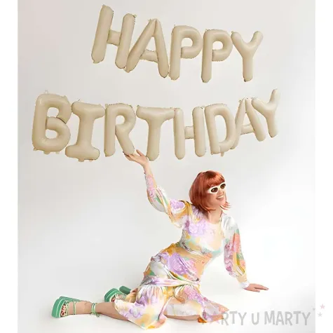 xx balon foliowy happy birthday 340x35cm bez