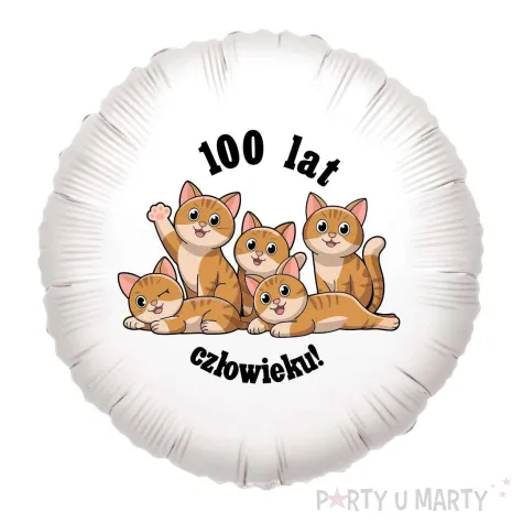 xx balon foliowy koty 100 lat czlowieku