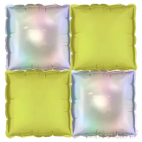 xx balon foliowy kurtyna dwustronna kwadrat holograficzno neonowy zolty 35 x 35 cm 1 op 4 szt