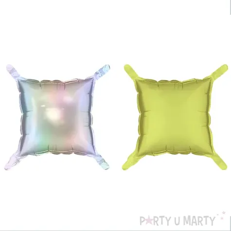 xx balon foliowy kurtyna dwustronna kwadrat holograficzno neonowy zolty 35 x 35 cm 1 op 4 szt