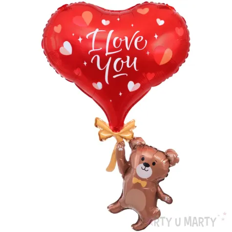 xx balon foliowy mis z sercem napis i love you 4