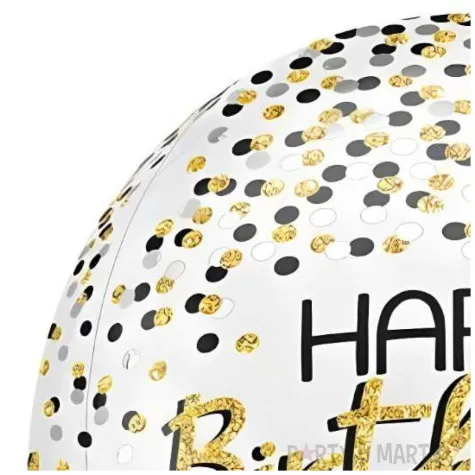 xx balon foliowy orbz kula czarno srebrno zlota pakowany