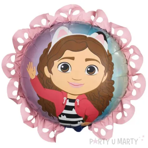 xx balon foliowy pastylka z falbank koci domek gabi 52x52 cm mix