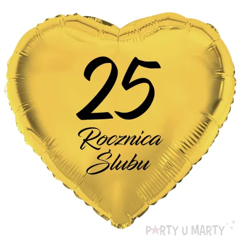 xx balon foliowy serce 25 rocznica slubu zloty 18 hrt