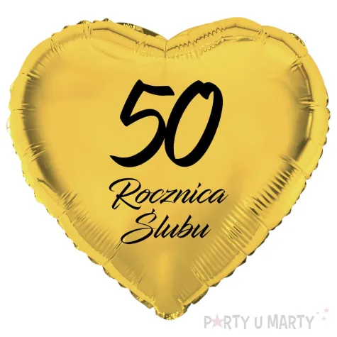 xx balon foliowy serce 50 rocznica slubu zloty 18 hrt
