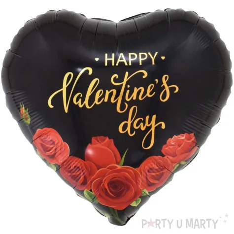 xx balon foliowy serce happy v black