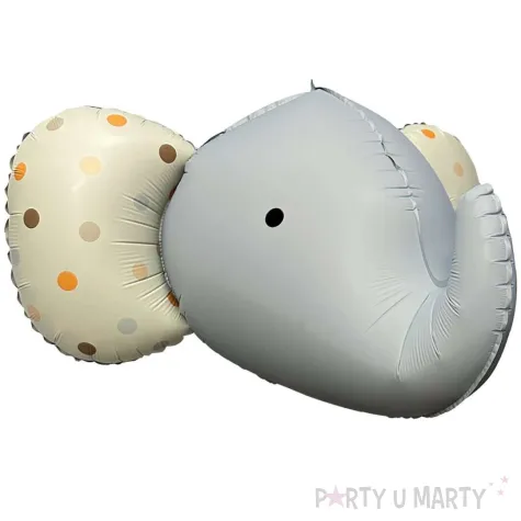 xx balon foliowy slon 3d szary matowy 63x50 cm