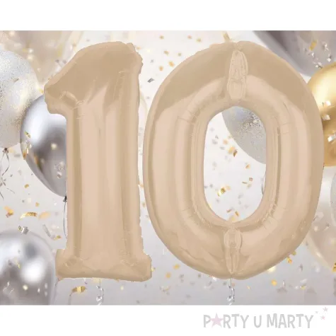 xx balon foliowy smart cyfra 0 matowa latte 92 cm