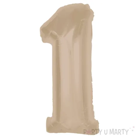 xx balon foliowy smart cyfra 1 matowa latte 92 cm