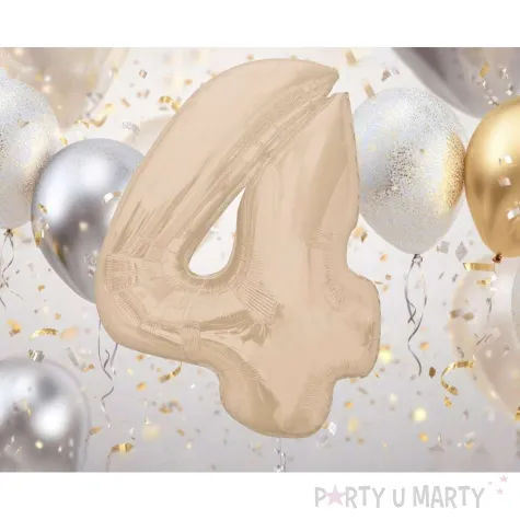 xx balon foliowy smart cyfra 4 matowa latte 92 cm