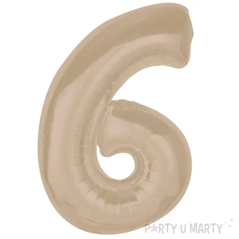 xx balon foliowy smart cyfra 6 matowa latte 92 cm