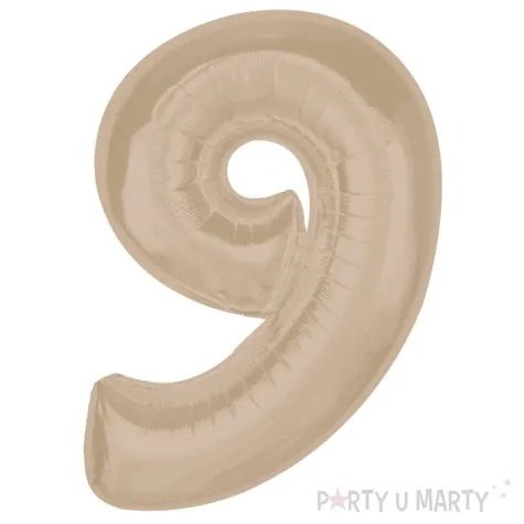 xx balon foliowy smart cyfra 9 matowa latte 92 cm