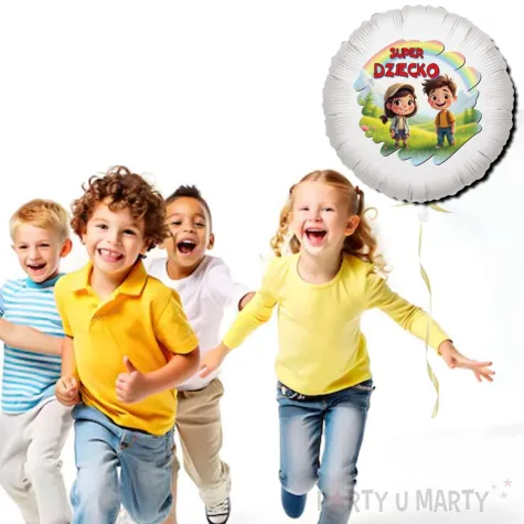 xx balon super dzieciak bialy okragly