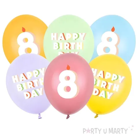 xx balony 30 cm 8 mix 1 op 6 szt