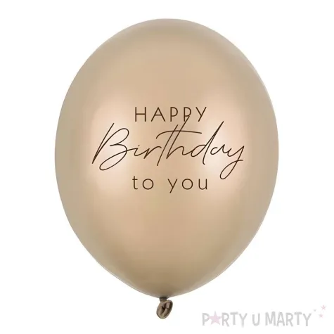 xx balony 30 cm happy birthday metallic cold gold 1 op 6 szt