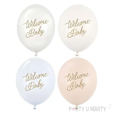 xx balony 30 cm welcome baby mix niebieski 1 op 50 szt
