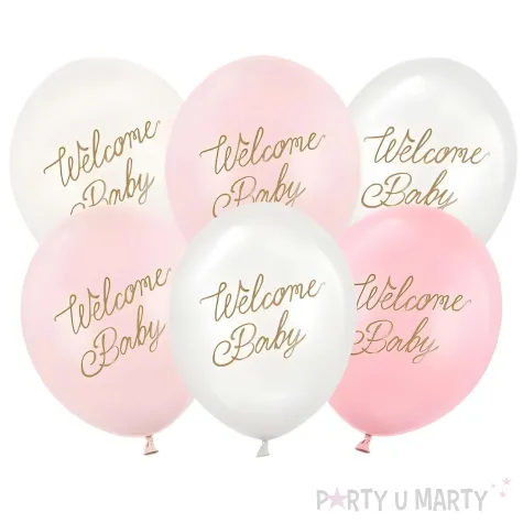 xx balony 30 cm welcome baby mix rozowy 1 op 6 szt