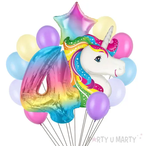 xx balony 4 urodziny jednorozec