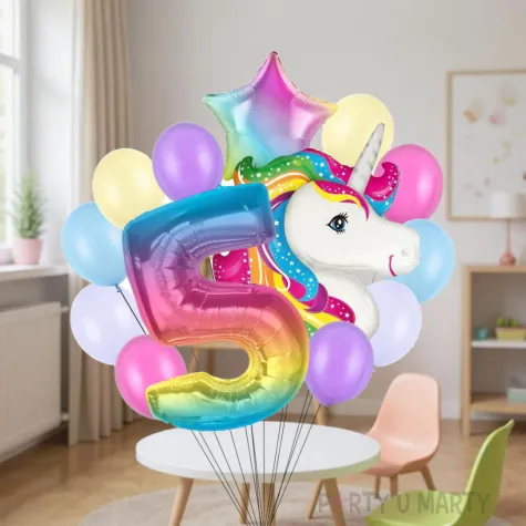 xx balony 5 urodziny jednorozec