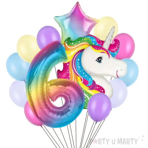 xx balony 6 urodziny jednorozec