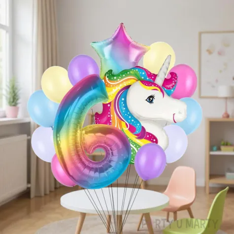 xx balony 6 urodziny jednorozec