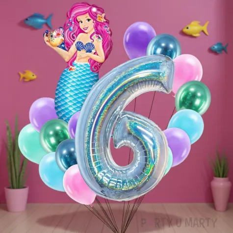 xx balony 6 urodziny syrenka