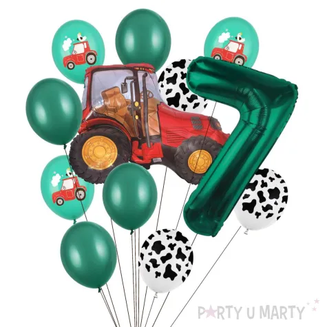 xx balony 7 urodziny czerwony traktor