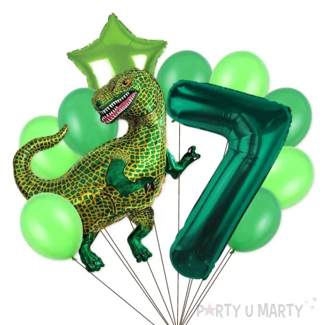 xx balony 7 urodziny dinozaur