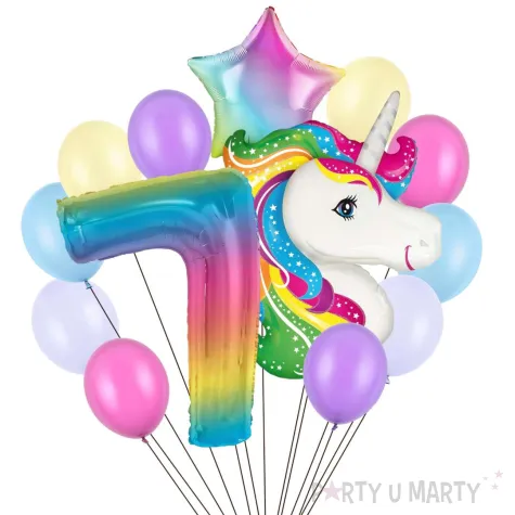 xx balony 7 urodziny jednorozec
