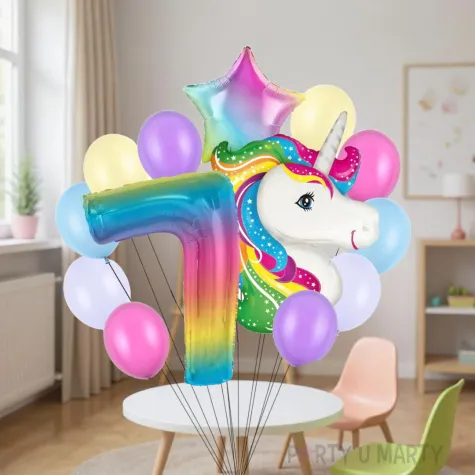 xx balony 7 urodziny jednorozec