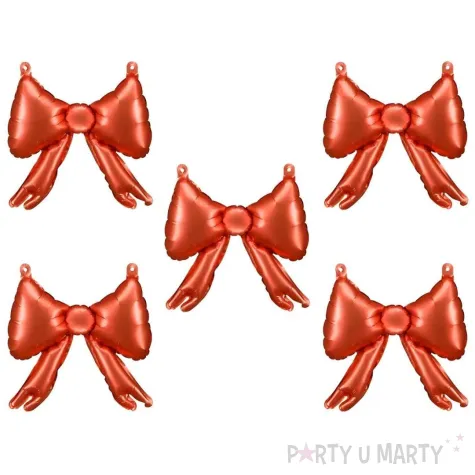 xx balony foliowe do girland kokardy 25 5 x 25 cm czerwony 1 op 5 szt