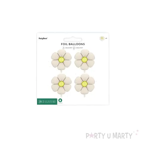 xx balony foliowe do girland stokrotki srednica 65 cm kremowe 1 op 4 szt