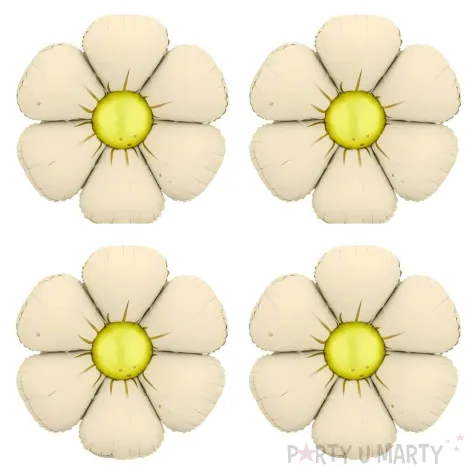 xx balony foliowe do girland stokrotki srednica 65 cm kremowe 1 op 4 szt