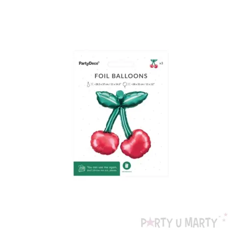 xx balony foliowe do girland wisienki 28x31 cm mix 1 op 3 szt