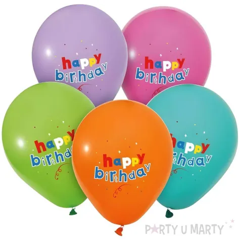 xx balony happy birthday pastelowe kolory 12 5 szt