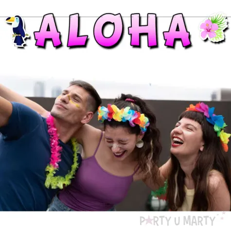 xx baner aloha z tukanem rozowa