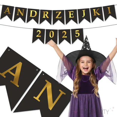 xx baner andrzejki czarno zloty