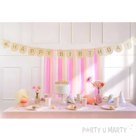 xx baner filcowy happy birthday rozowy 3m