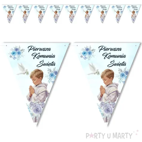 xx baner flagi komunia chlopczyk w albie