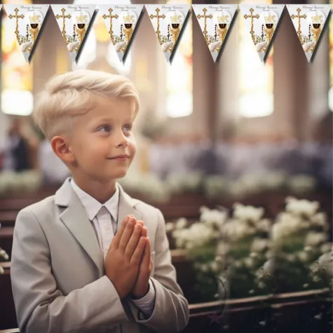 xx baner flagi komunia kielich z hostia