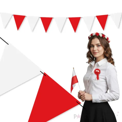 xx baner flagi party w dwoch kolorach bialo czerwony 3 6 m