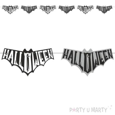 xx baner halloween nietoperz szaro czarny